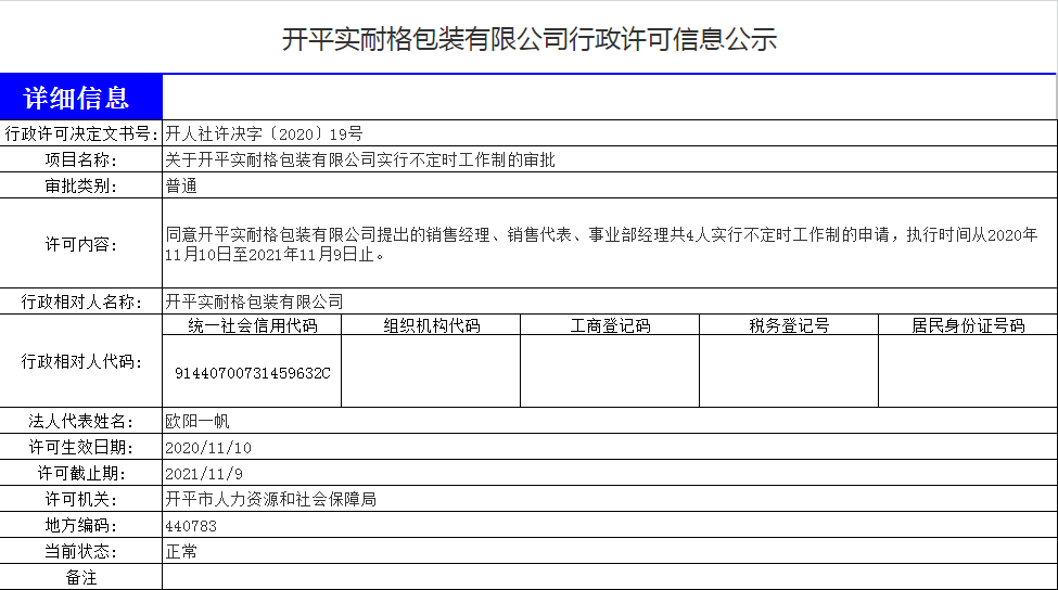 開(kāi)平實(shí)耐格包裝不定時(shí)工作制審批行政許可公示.png