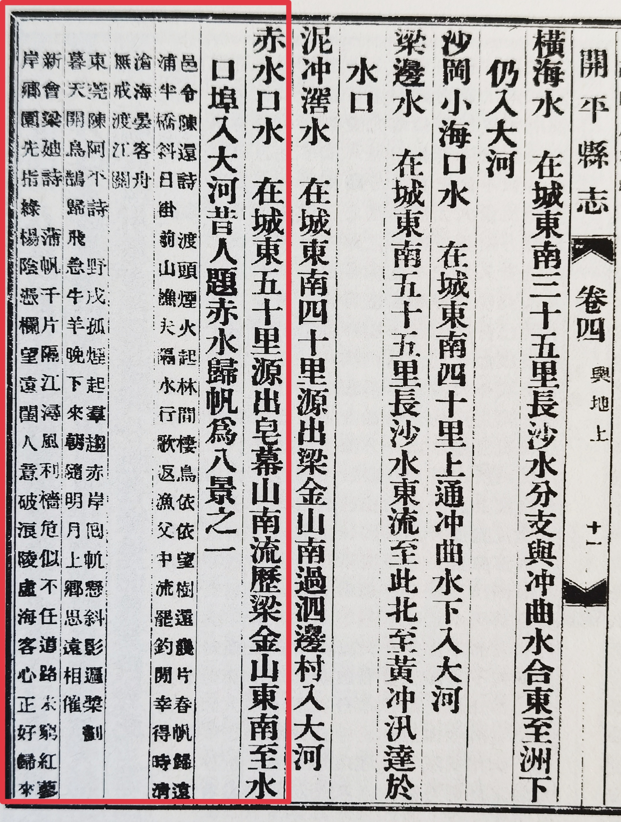 1932年《開平縣志》記載的“赤水口水”“赤水歸帆”.bmp